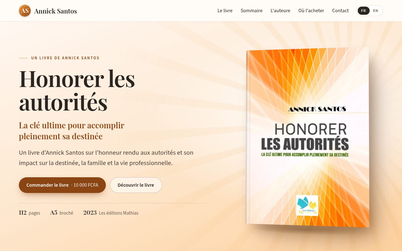 Aperçu du site d’auteur d’Annick Santos